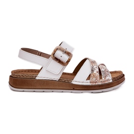 Sandali femminili con fibbia bianca inblu GS000056