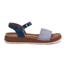 Sandali femminili con una treccia sulla barra blu Inblu GS000050
