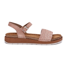 Sandali femminili con treccia sulla cintura rosa Inblu GS000050
