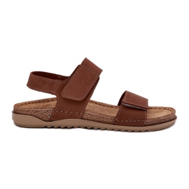 Sandali in pelle da donna inblu aa0001ki cammello marrone