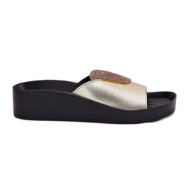 S.Barski Flip-flop in pelle femminile con un ornamento KV51-028 PLN d'oro