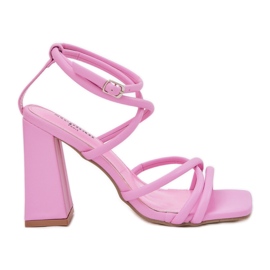Sandali Con Tacco Alto Da Donna Con Cinturini, Rosa