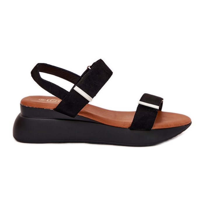 Sandali neri da donna con zeppa nero