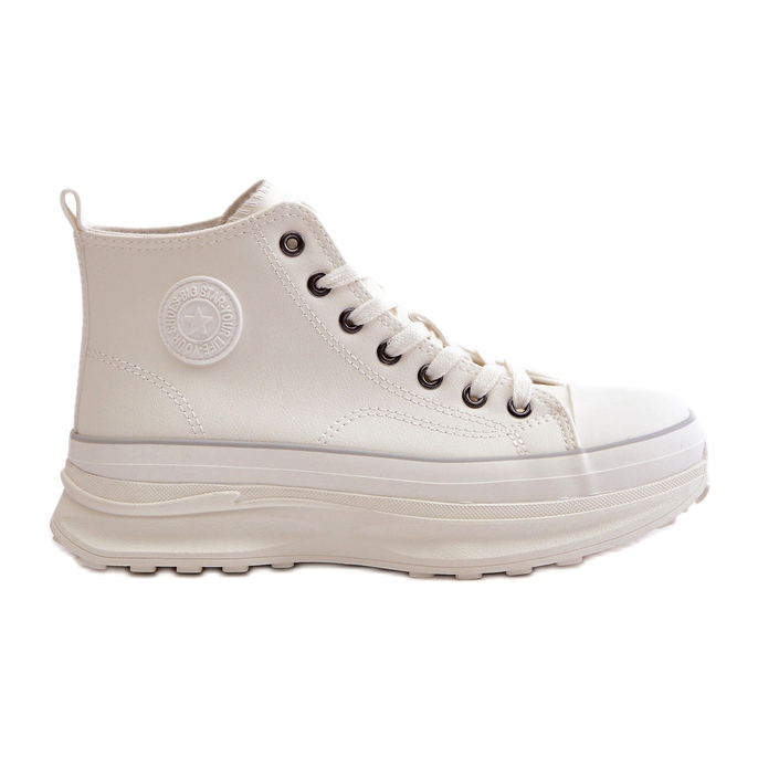 Sneaker femminili sulla piattaforma Big Star OO274064 Piattaforma bianca