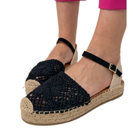 Sandali aperti di espadrille neri nero