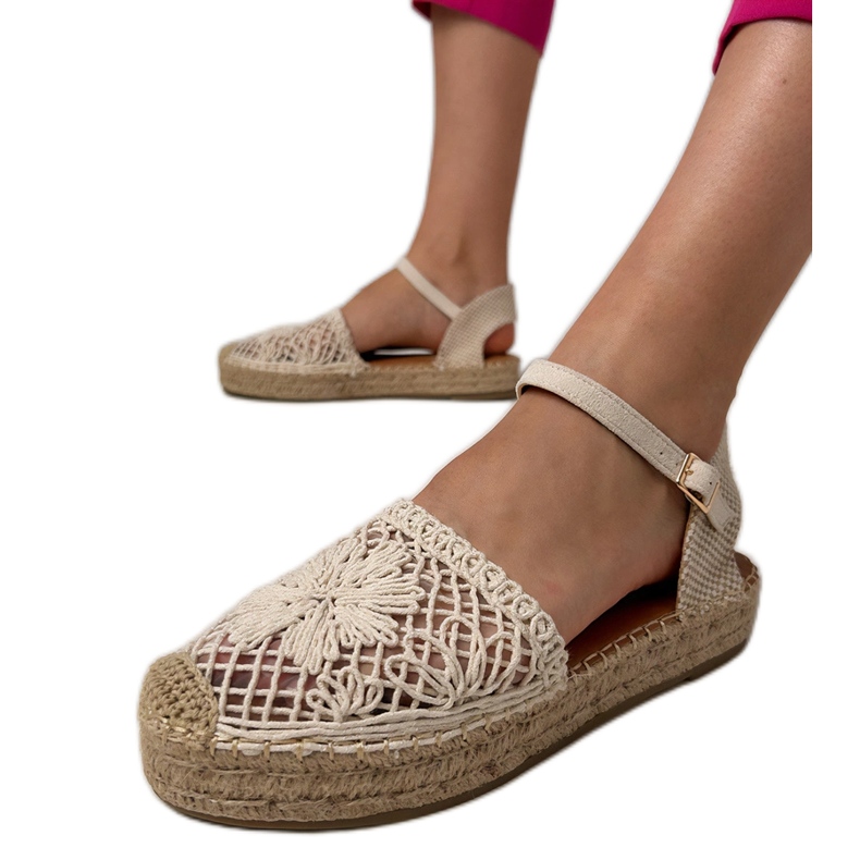 BEIGE SANDALS Openwork Espadrilles