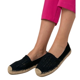 Black Openwork espadrilles sulla piattaforma nero