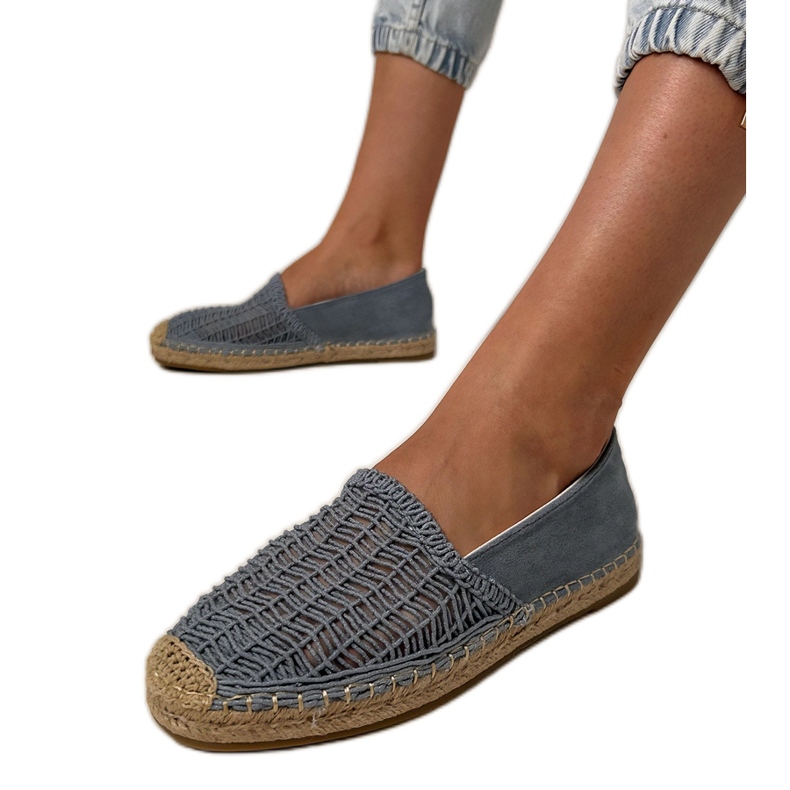 Blue Openwork Espadrilles sulla piattaforma