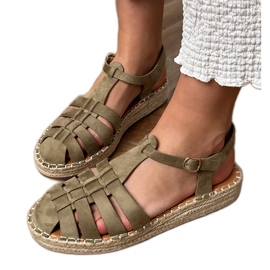 Green Sandals Espadrilles Gladiator di Ekozamszu verde