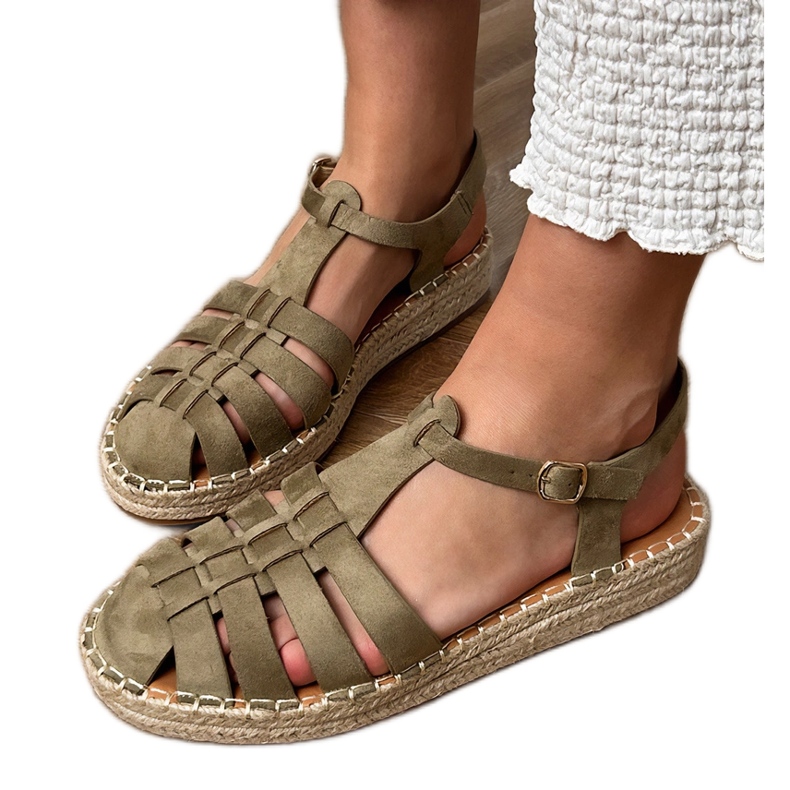 Green Sandals Espadrilles Gladiator di Ekozamszu verde