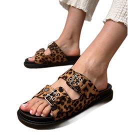 Flip leopardo con strisce beige