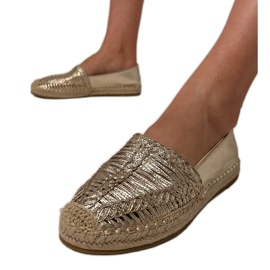 Openwork espadrilles sulla piattaforma d'oro
