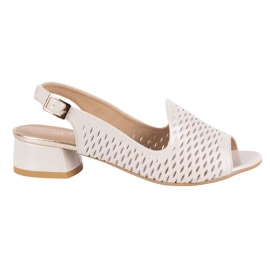 Olivier Sandali in pelle aperta da donna N1871 ECRU beige