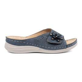 Seastar Infradito da donna della Marina con un fiore decorativo blu