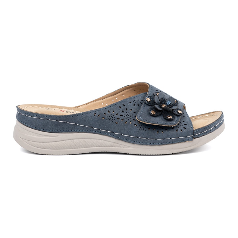 Seastar Infradito da donna della Marina con un fiore decorativo blu