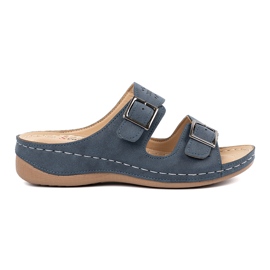 Seastar Pantofole su un cuneo basso con fibbie blu