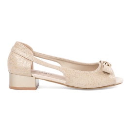 Goodin Scarpe dorate con le dita nude d'oro
