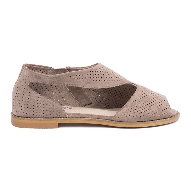 Goodin Dark -tone sandals a openwork piatto beige
