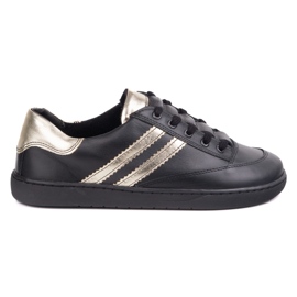 Sneaker Kaia Olivier da donna a piedi nudi - scarpe in pelle nera nero