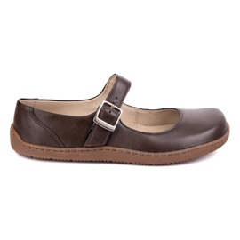 Barefoot Women's Ballerinas Olivier 1286 - Scarpe in pelle con fibbia marrone