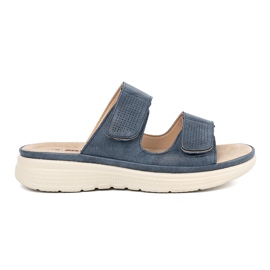Comodi infradito in velcro femminile blu
