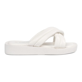 Infradito da donna bianche con plateau bianco