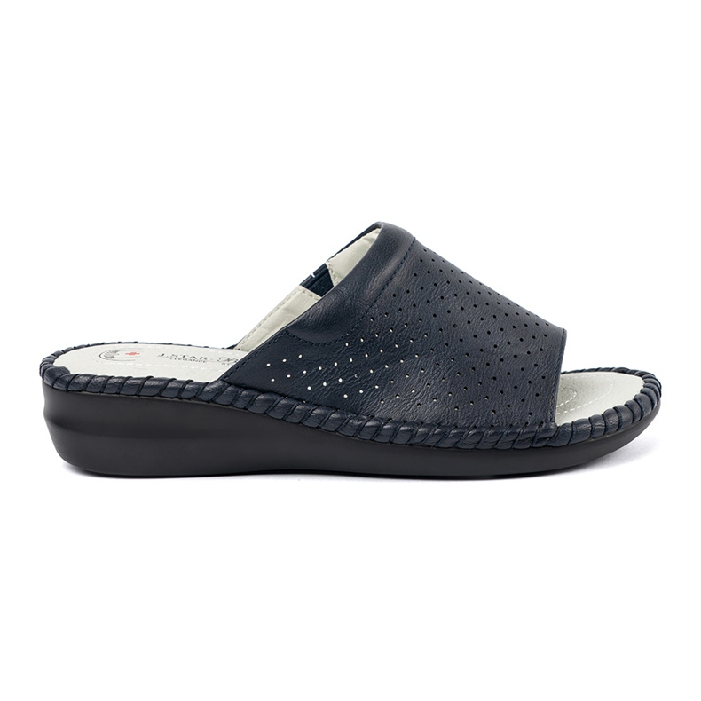J. Star Flip Flip con un inserto in pelle blu navy