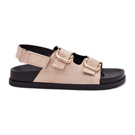 Sandali femminili con morsetti leggeri beige