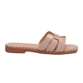 Flop a ruote a copertura piatto decorato kaki beige