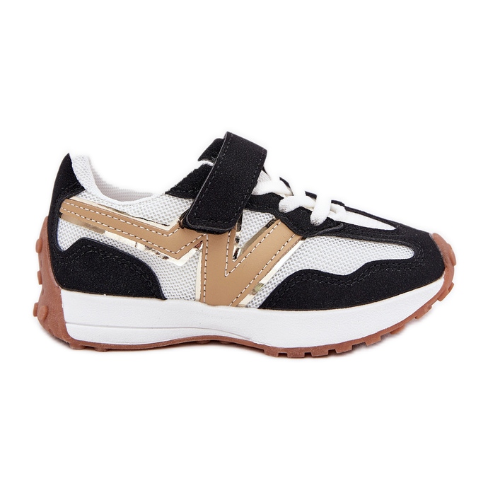 Sneaker per bambini con velcro bianco e bianco nero