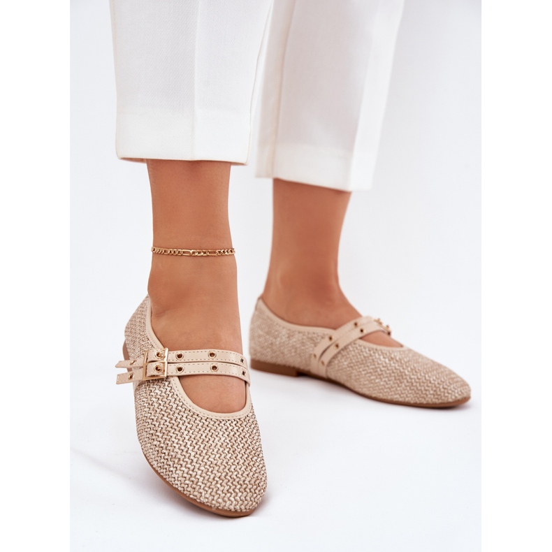Ballerinas con treccia e beige