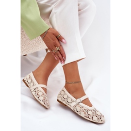 Ballerine aperte con cintura beige