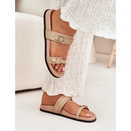 Infradito Da Donna Con Fibbie Beige