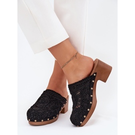 Tacchi alti all'uncinetto Black Flip -Flip nero