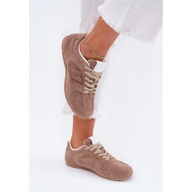 Scarpe sportive femminili con beige scuro ecode