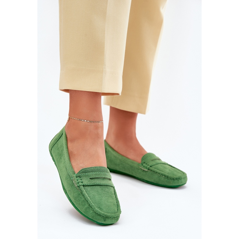 Mocassini scamosciati da donna verdi verde