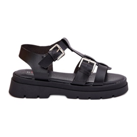 EVento Sandali da donna in pelle Eco con morsetti neri nero