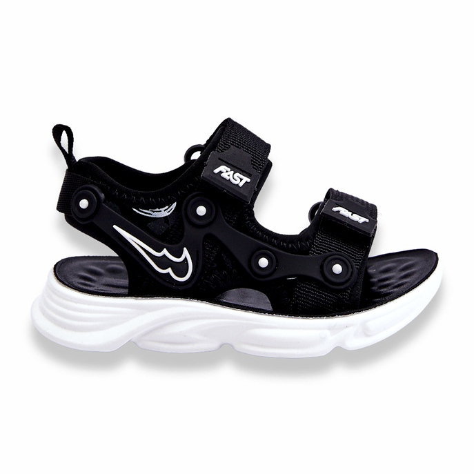 Sandali con velcro Tobias Boys in bianco e nero