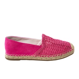 Pink Openwork Espadrilles sulla piattaforma rosa