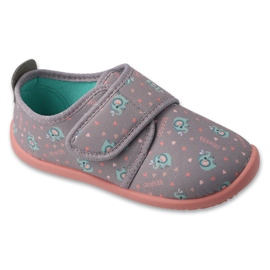 BEFADO GIRLS SLIPERS 902x057 Velcro con un'applicazione di elefante grigio