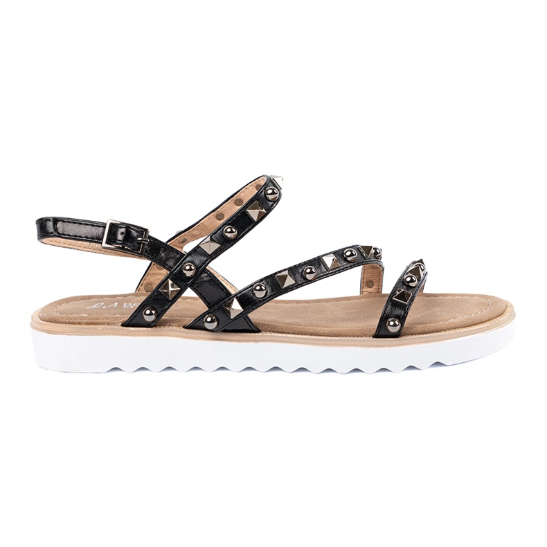 Sandali femminili neri con borchie nero