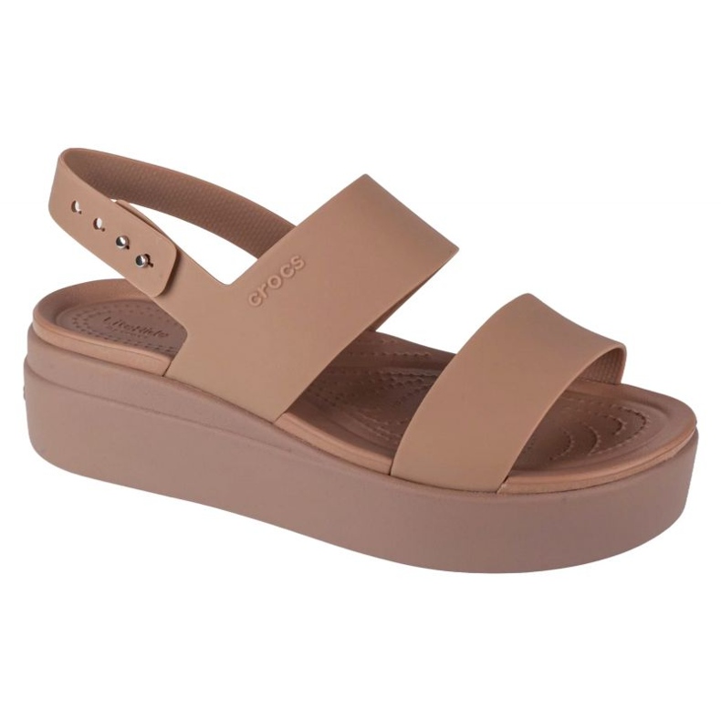 Sandali Crocs Brooklyn con zeppa bassa 206453-2EL beige