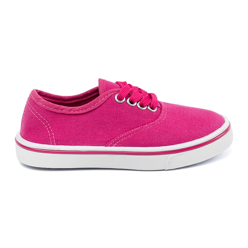 Sneaker per bambini rosa con una suola bianca
