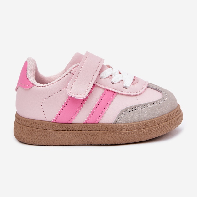 Sneaker sneaker scarpe sportive in velcro rosa