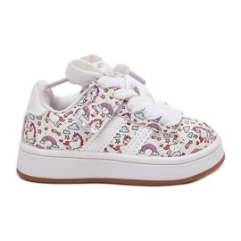 Scarpe sportive per ragazze con un motivo unicorno bianco bianca