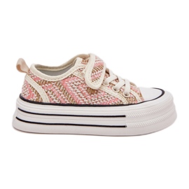 Sneaker in velcro rosa delle ragazze