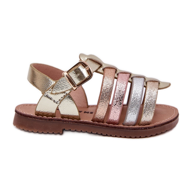 Sandali per bambini delle ragazze con eco in pelle d'oro