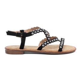 Sandali neri decorati con borchie nero