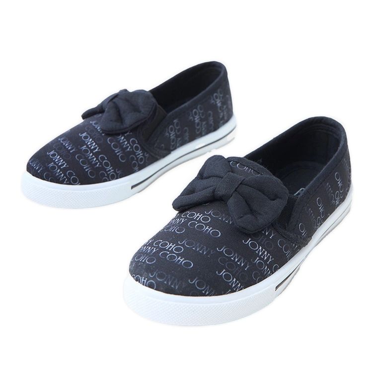 Sneaker per bambini neri con un arco nero