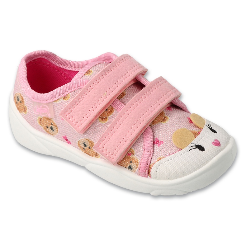 Slifori per bambini di Befado 907p165 rosa in un orsacchiotto